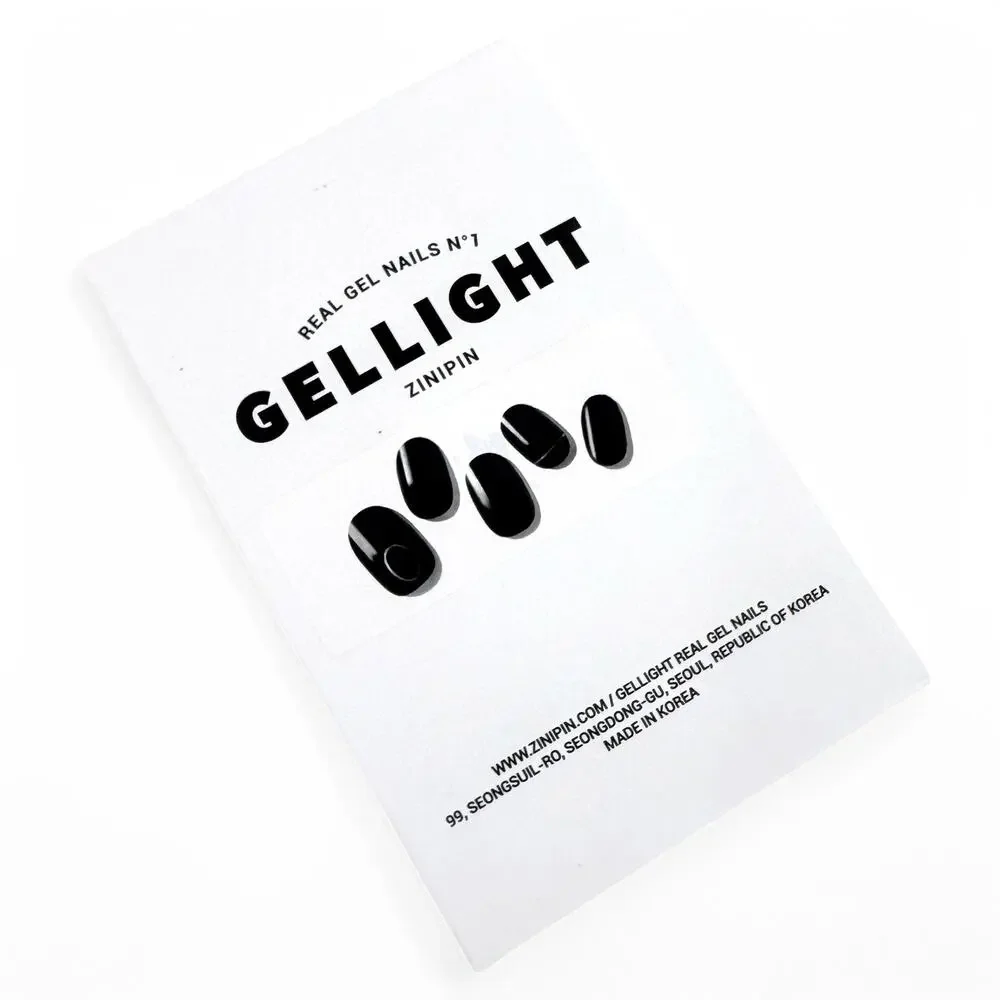 Zinipin Gellight Semi Cured Gel Nail Strips Black Mute CB00067